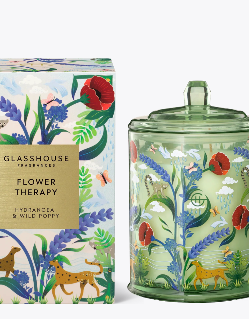 GLASSHOUSE FRAGRANCES FLOWER THERAPY 13.4 oz. Triple Scented Candle