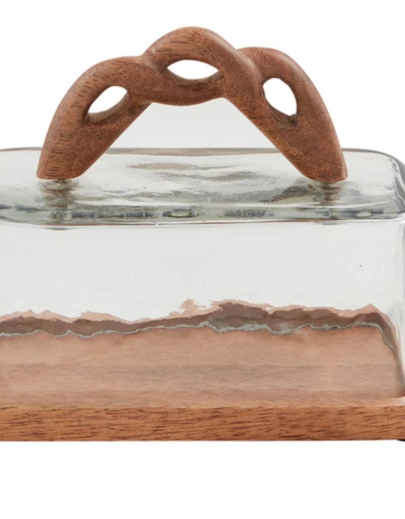 MUD PIE TWISTED HANDLE BUTTER DISH