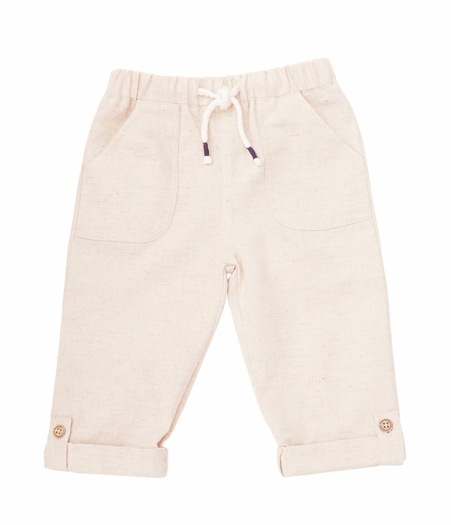 MUD PIE KHAKI FAUX LINEN PULL-ON PANTS MUD PIE KHAKI FAUX LINEN PULL-ON PANTS