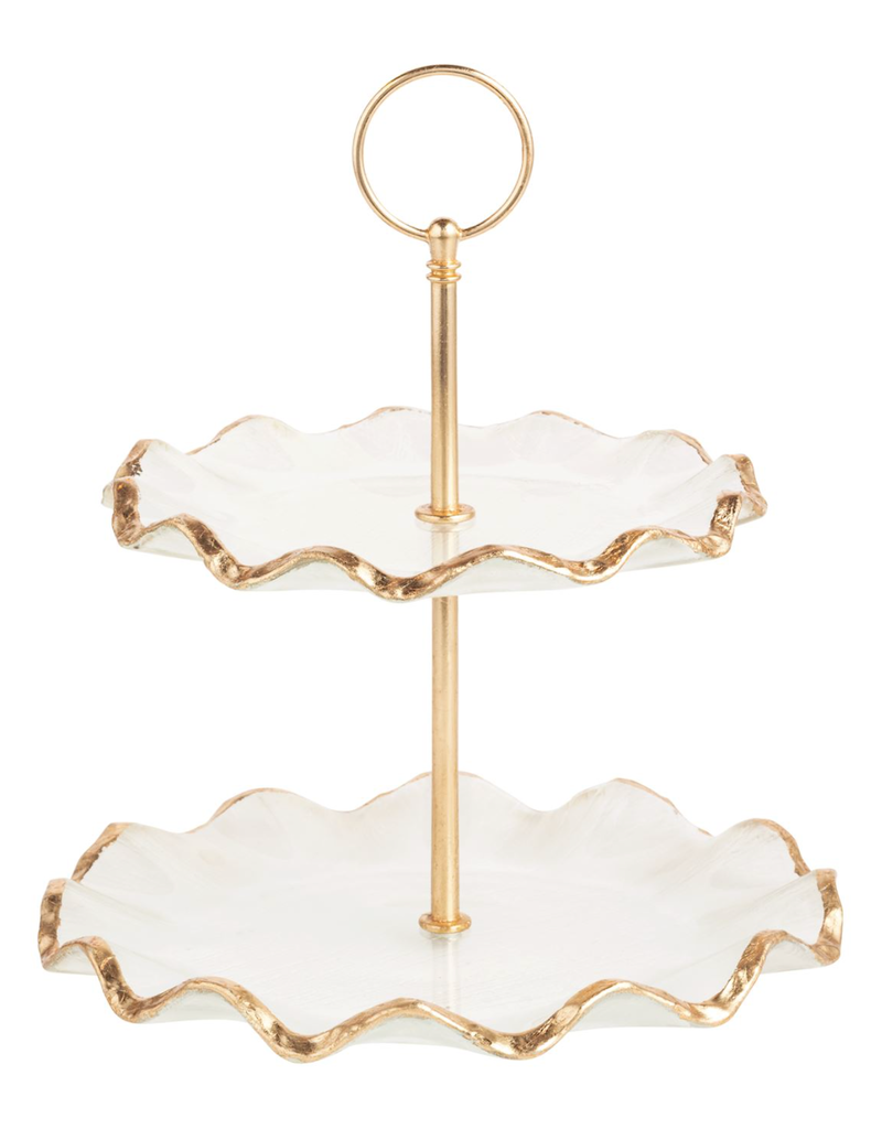 MUD PIE GOLD EDGE TIERED SERVER