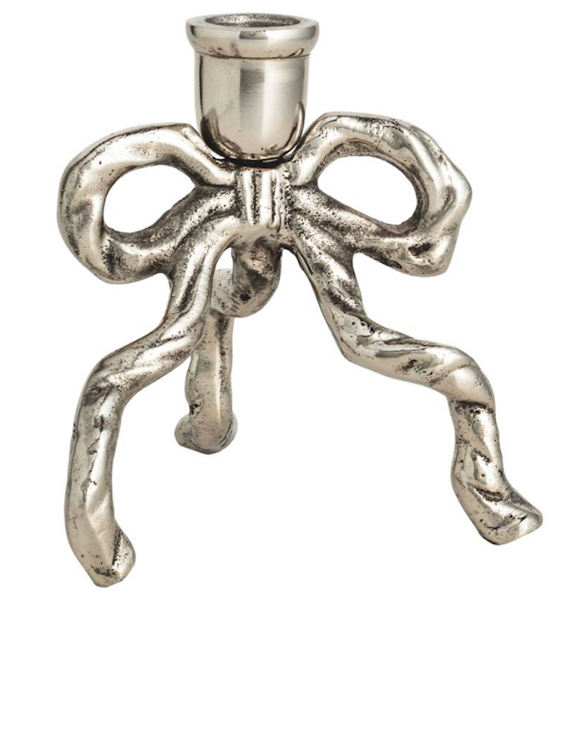 MUD PIE BOW TAPER HOLDERS