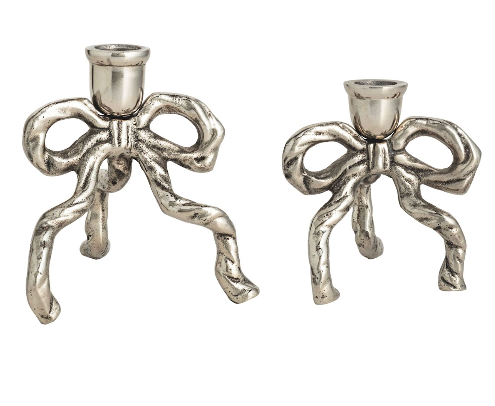 MUD PIE BOW TAPER HOLDERS MUD PIE BOW TAPER HOLDERS