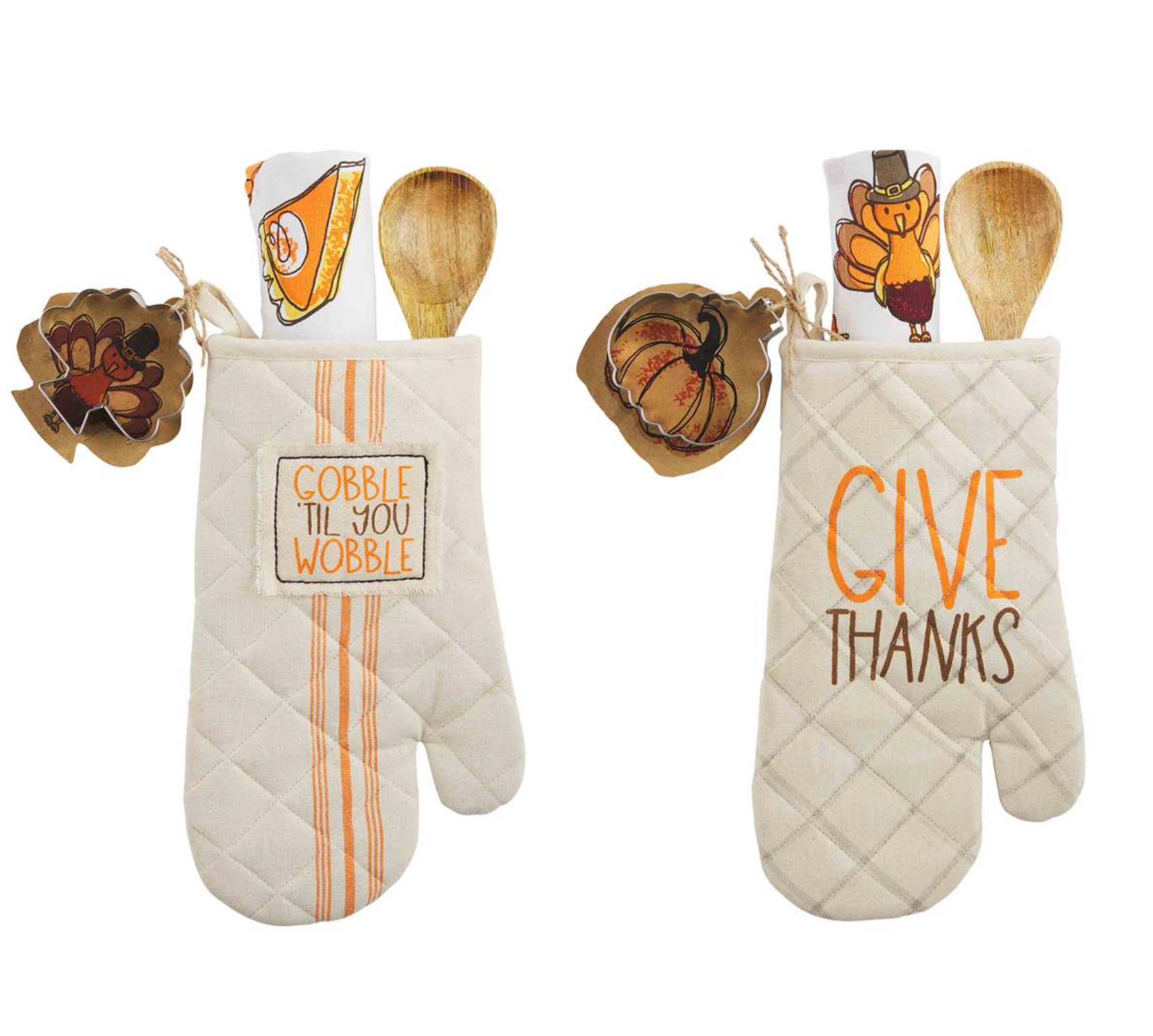 MUD PIE THANKSGIVING OVEN MITT & TOWEL SETS