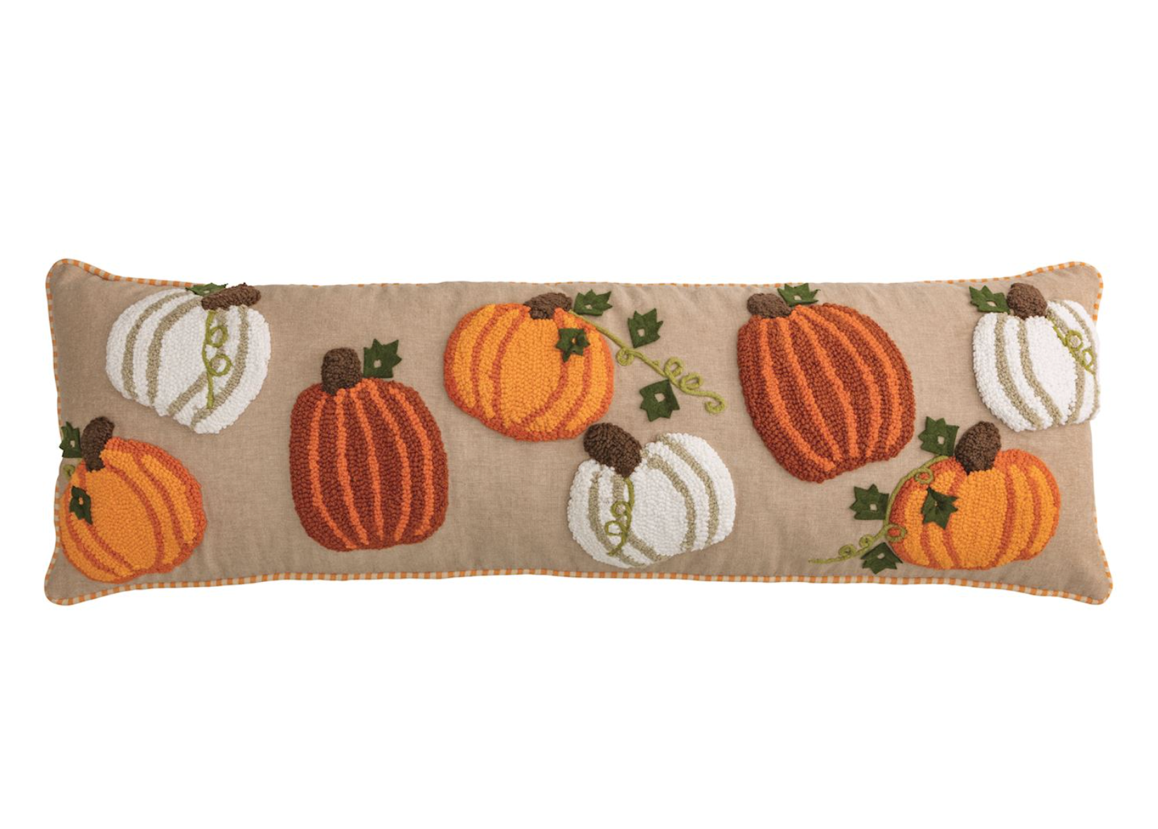 MUD PIE LONG TUFTED PUMPKIN PILLOW