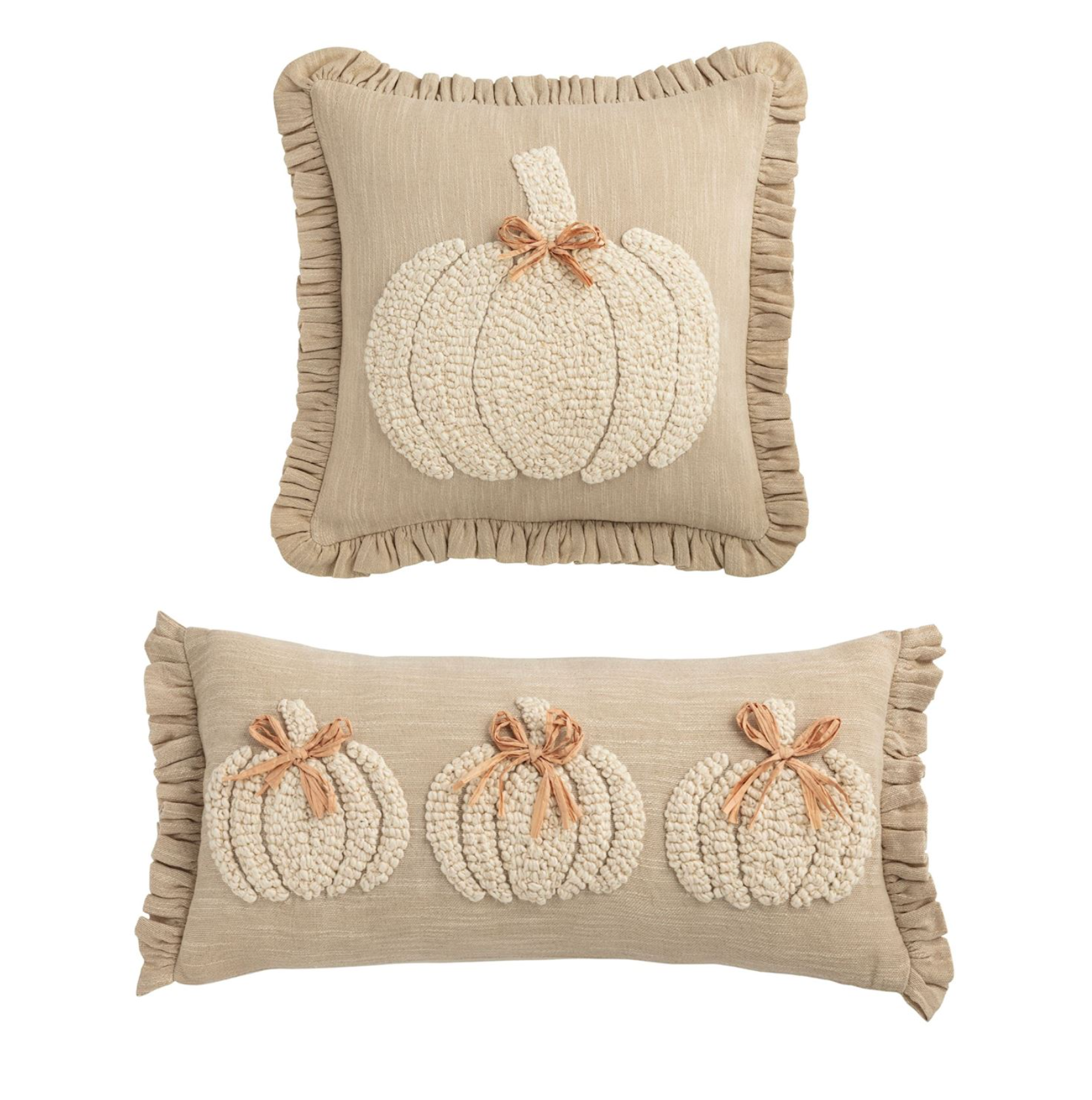 MUD PIE WHITE PUMPKIN PILLOWS