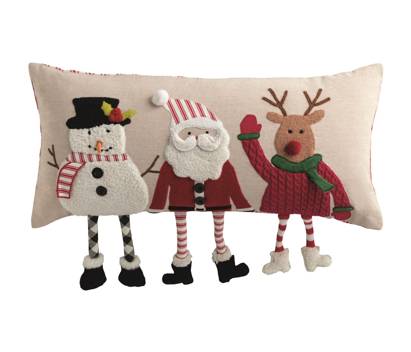 MUD PIE CHRISTMAS DANGLE LEG PILLOW