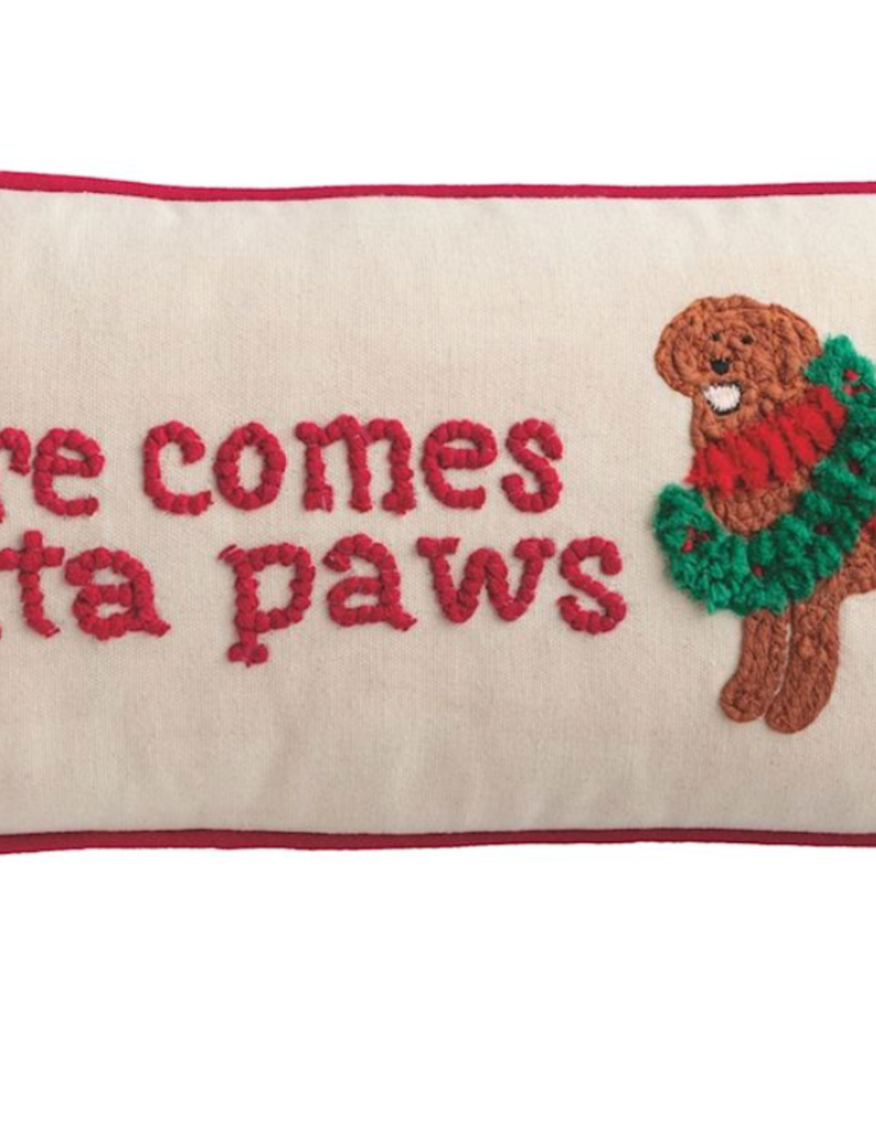 MUD PIE CHRISTMAS DOG HOOKED WOOL PILLOWS