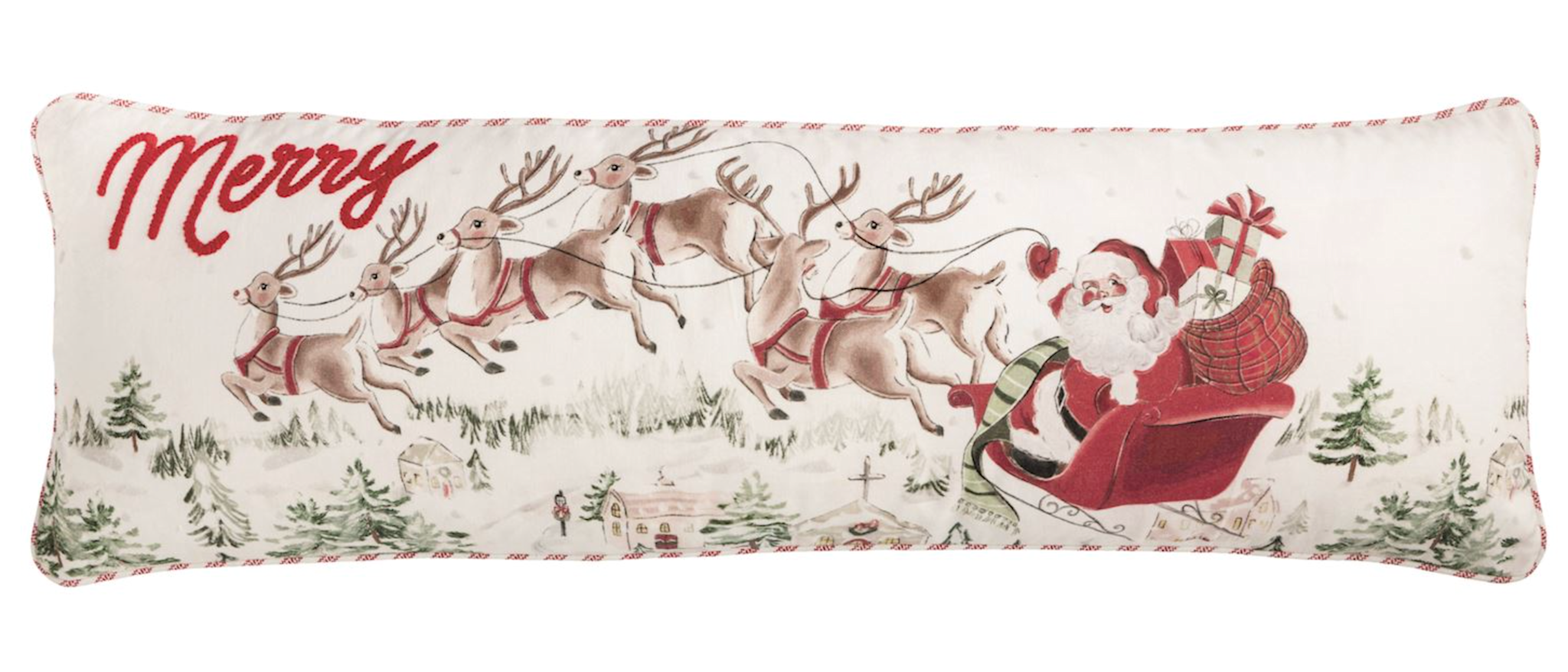 MUD PIE SANTA SCENE LONG PILLOW
