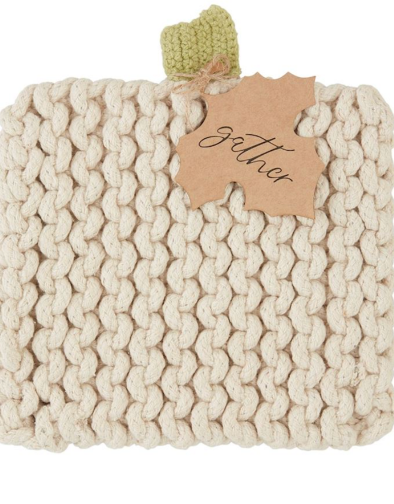 MUD PIE PUMPKIN KNIT TRIVETS