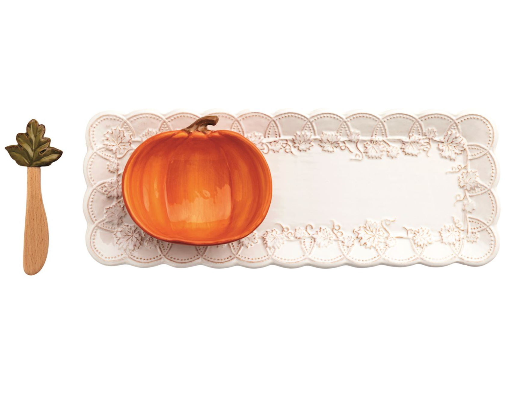 MUD PIE PUMPKIN TRAY AND DIP SET MUD PIE PUMPKIN TRAY AND DIP SET