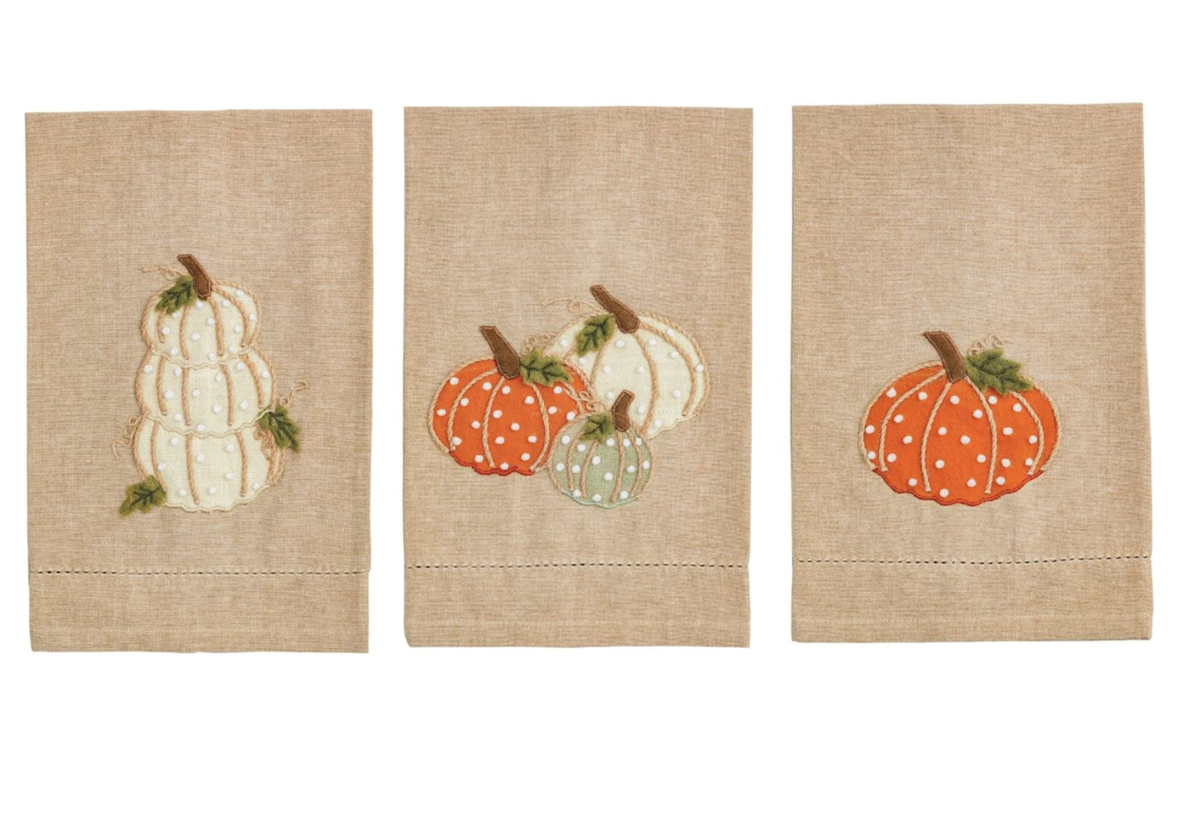 MUD PIE PUMPKIN FRENCH KNOT TOWELS MUD PIE PUMPKIN FRENCH KNOT TOWELS