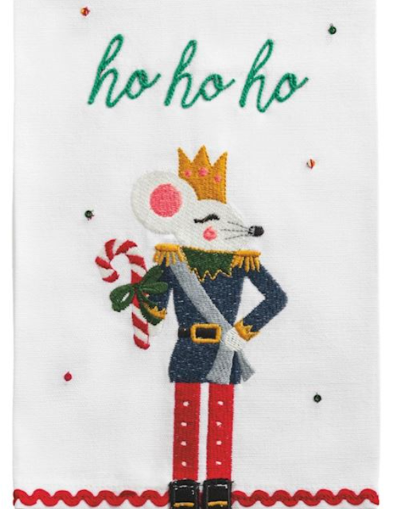 MUD PIE DANGLE EMBROIDERY CHRISTMAS TOWELS