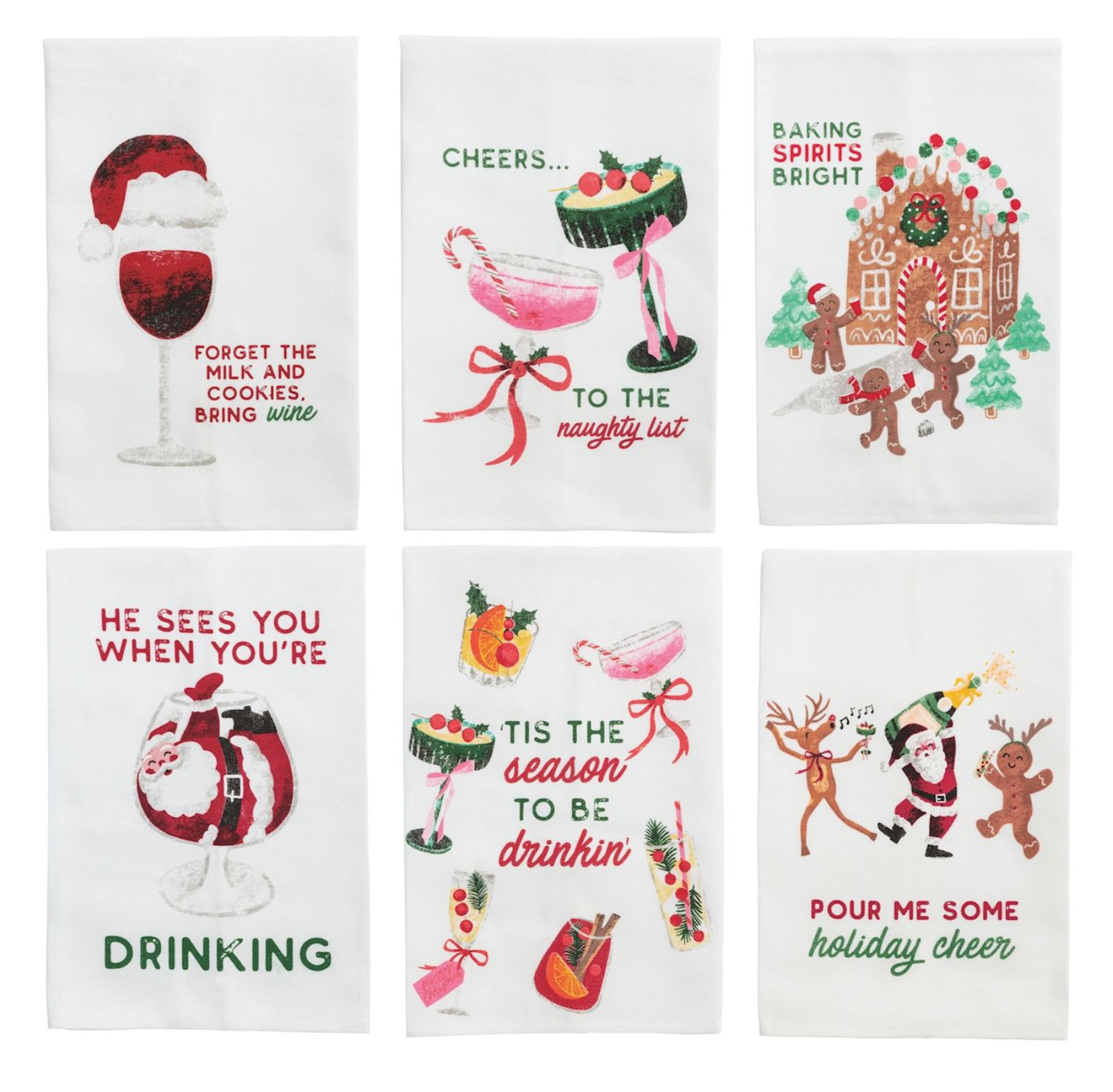 MUD PIE CHRISTMAS BAR TOWELS MUD PIE CHRISTMAS BAR TOWELS