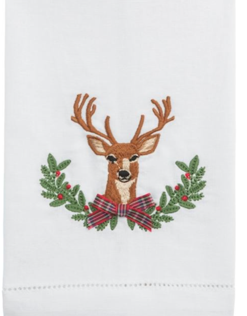 MUD PIE CHRISTMAS EMBROIDERED TOWELS