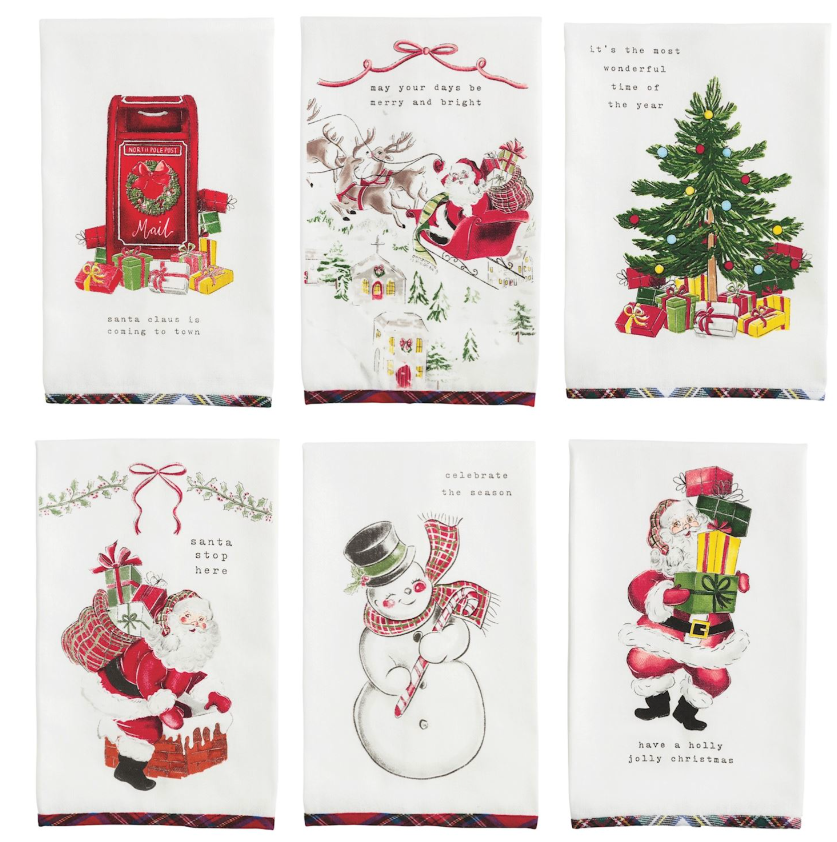 MUD PIE CLASSIC CHRISTMAS PRINTED TOWELS MUD PIE CLASSIC CHRISTMAS PRINTED TOWELS