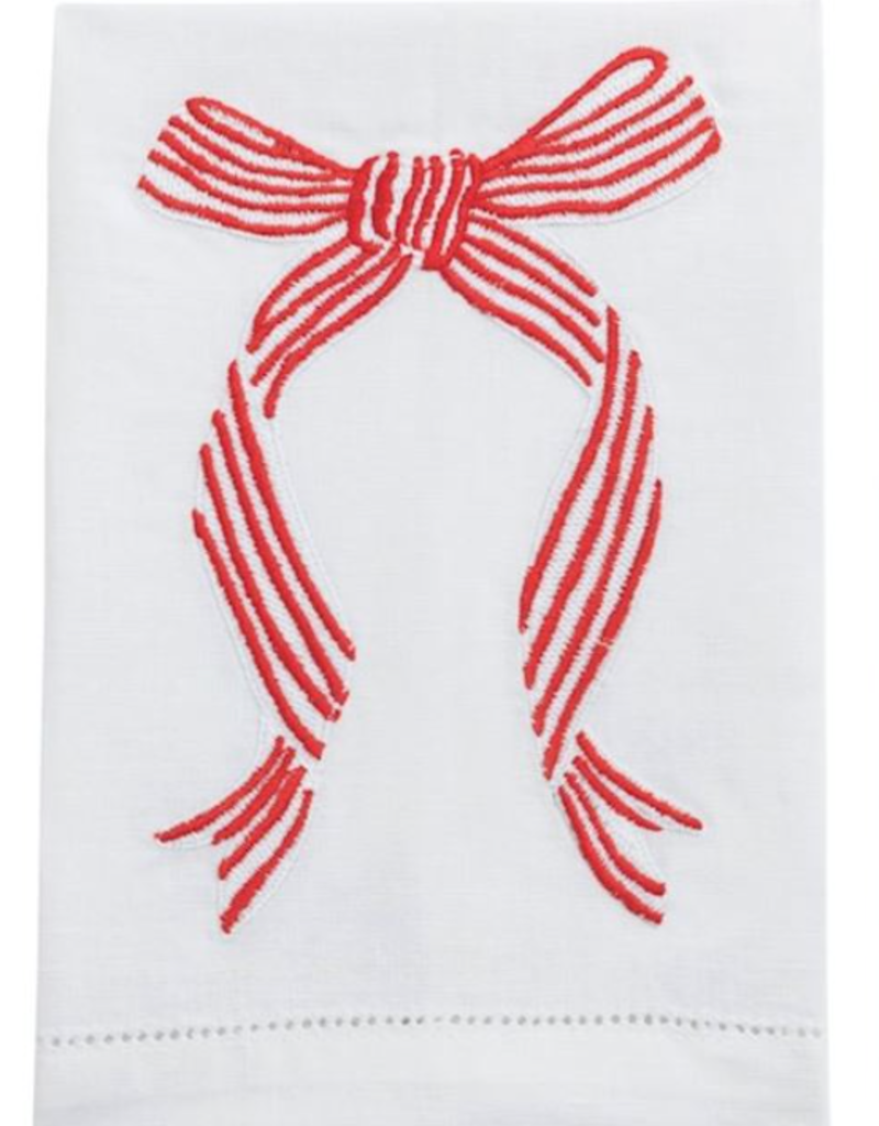 MUD PIE BOW EMBROIDERED TOWELS
