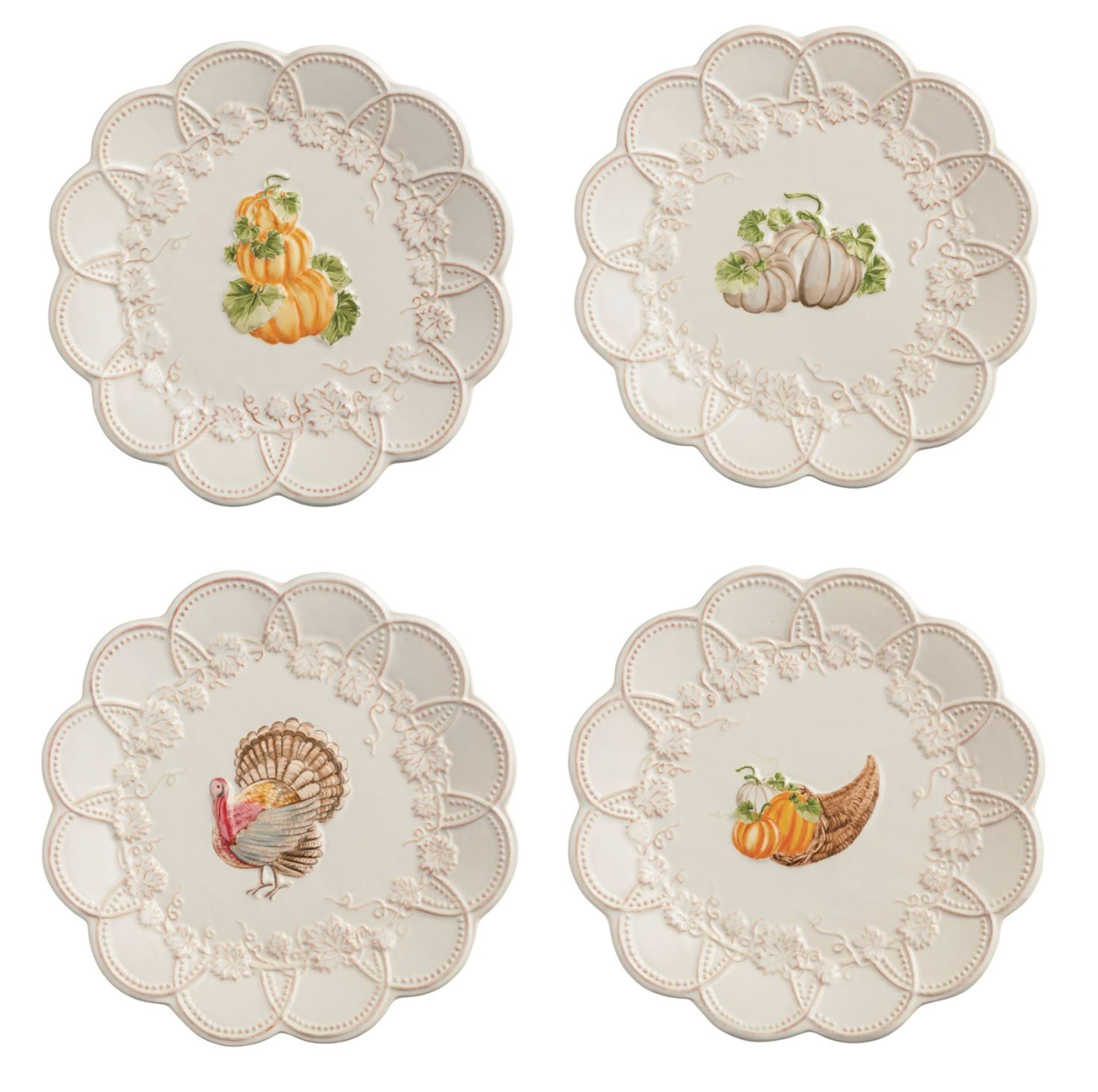 MUD PIE GATHER SALAD PLATES MUD PIE GATHER SALAD PLATES