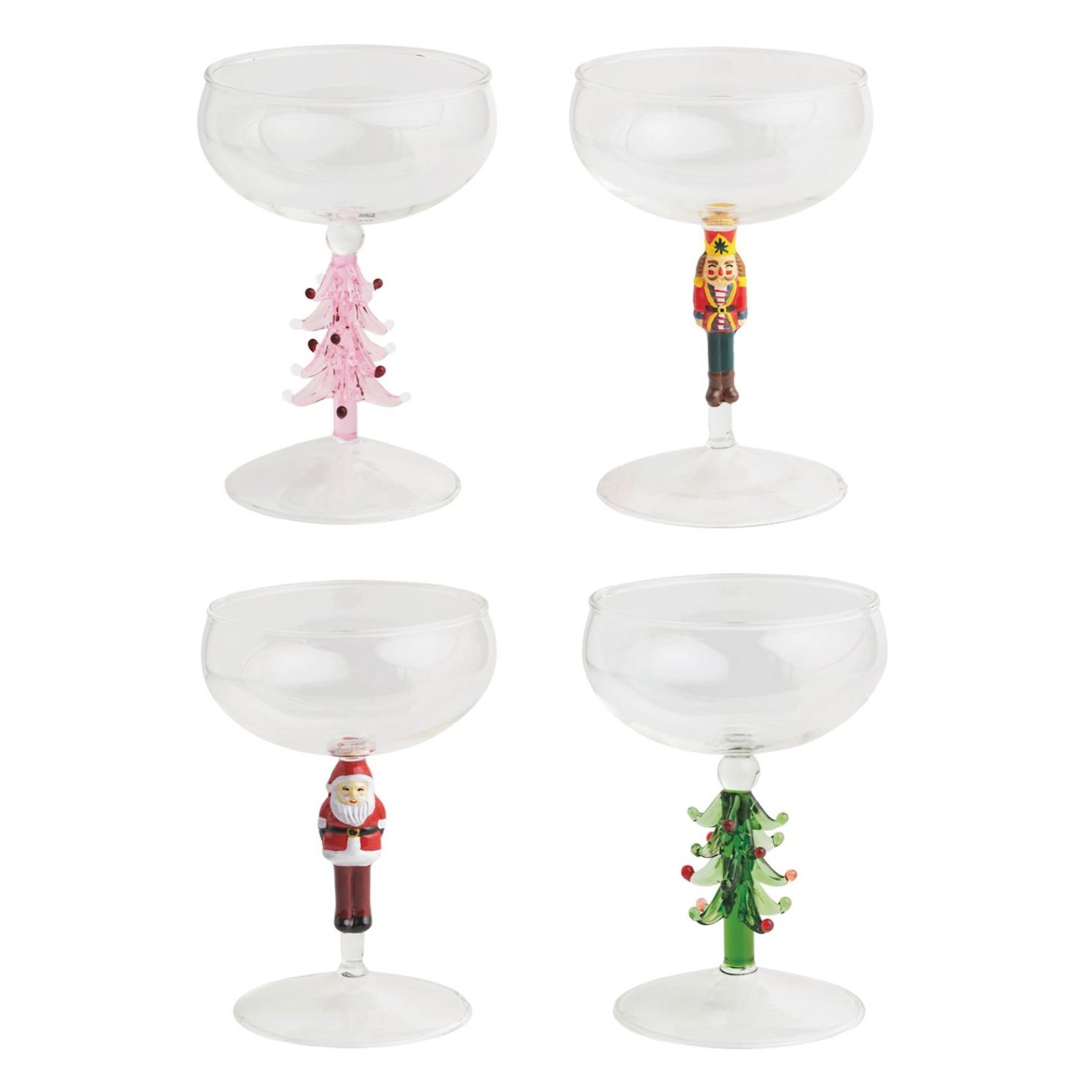 MUD PIE CHRISTMAS COUPE GLASSES MUD PIE CHRISTMAS COUPE GLASSES