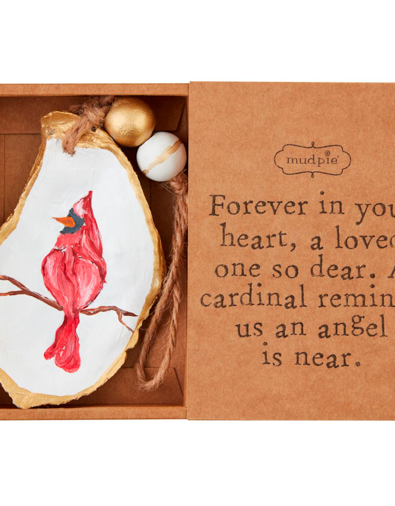 MUD PIE CARDINAL OYSTER ORNAMENT