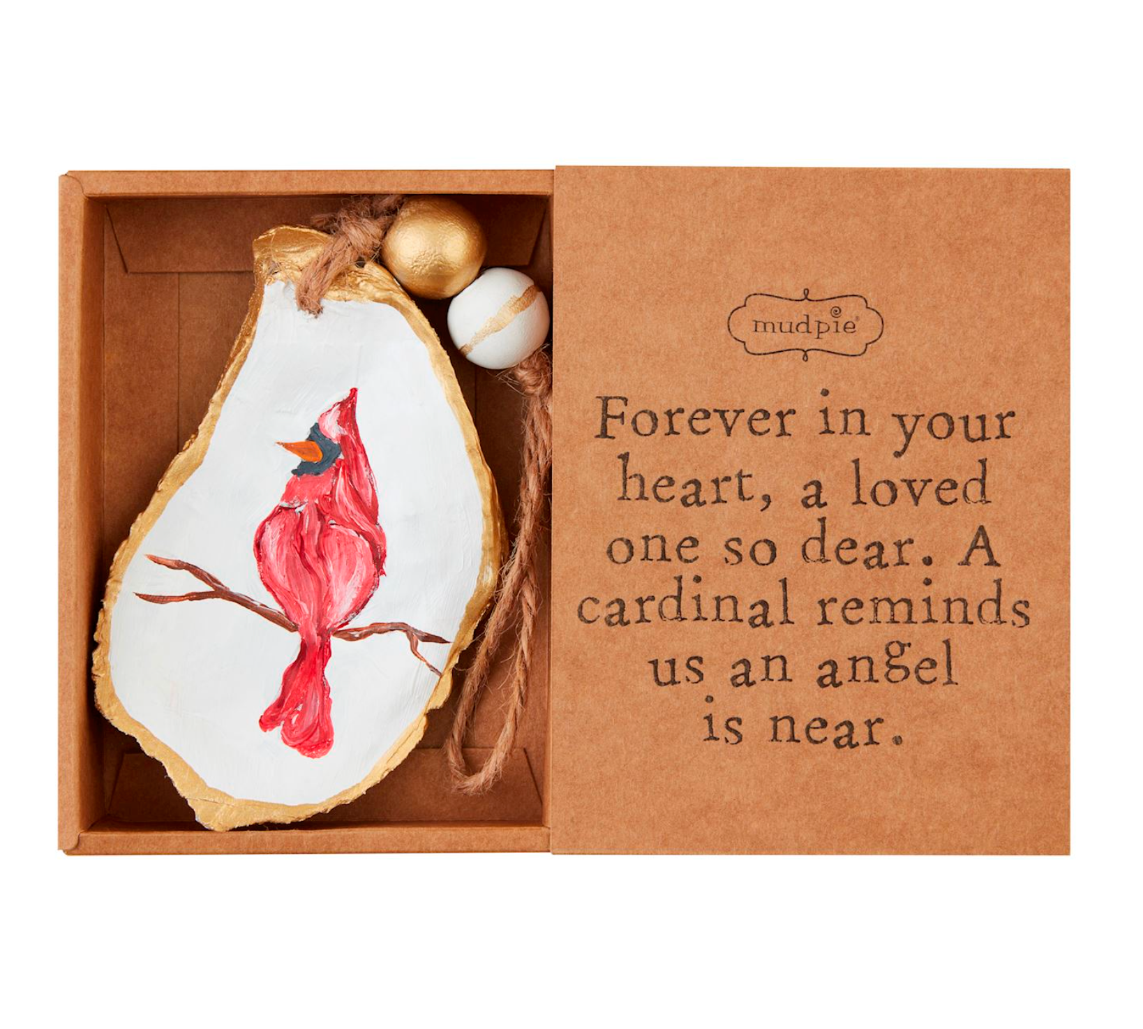 MUD PIE CARDINAL OYSTER ORNAMENT MUD PIE CARDINAL OYSTER ORNAMENT