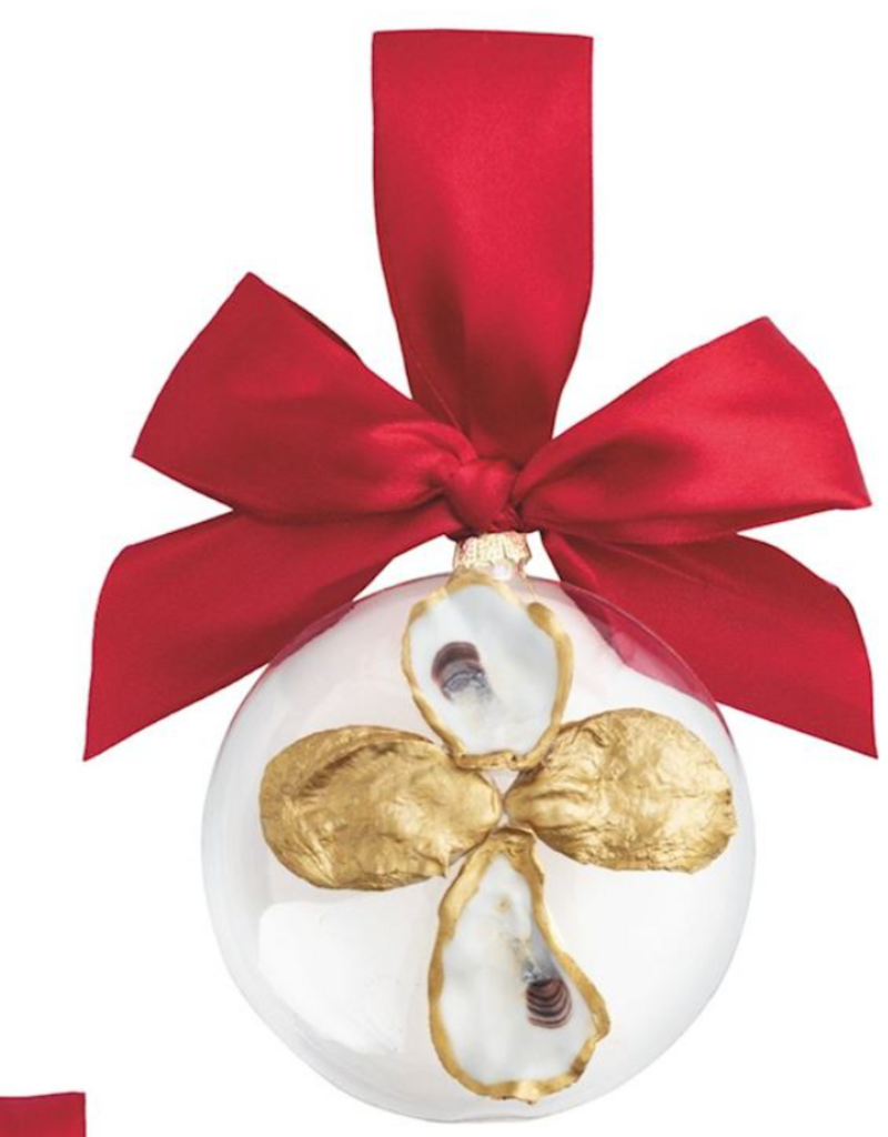 MUD PIE FLAT GLASS OYSTER ORNAMENTS