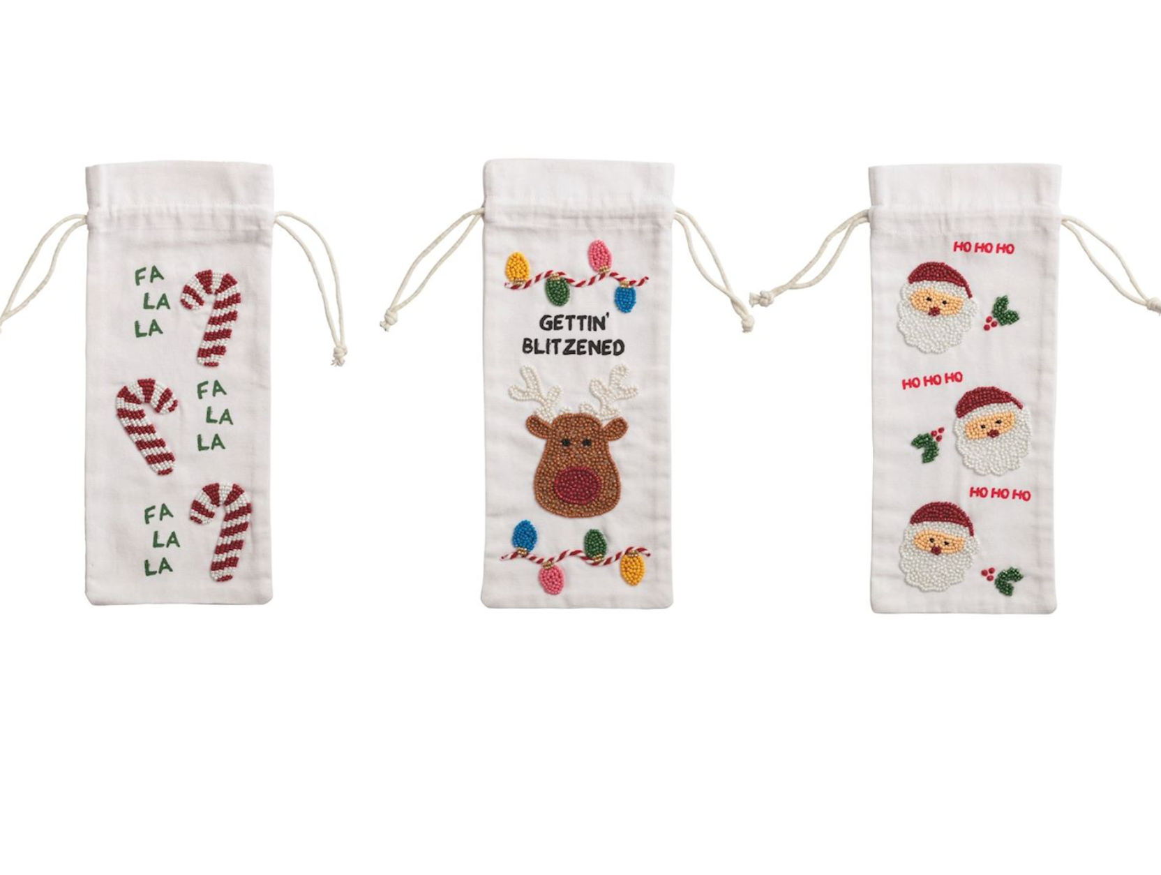 MUD PIE BEADED WINE BAGS MUD PIE BEADED WINE BAGS