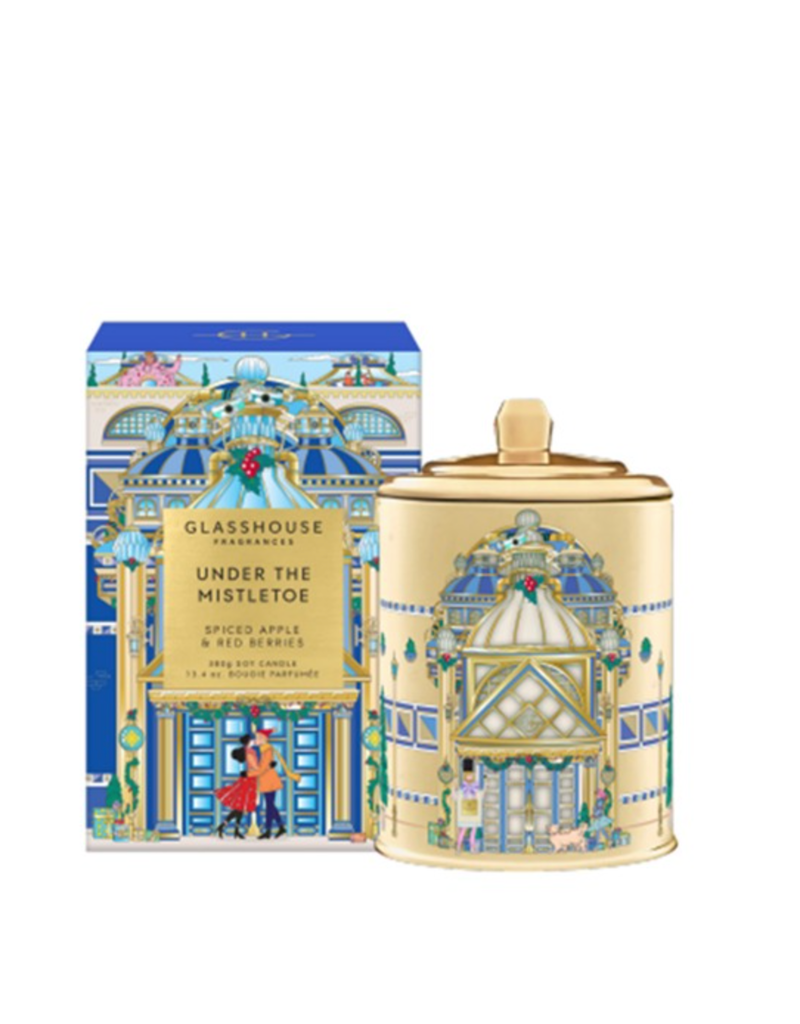 GLASSHOUSE FRAGRANCES UNDER THE MISTLETOE 13.4 oz. Triple Scented Candle