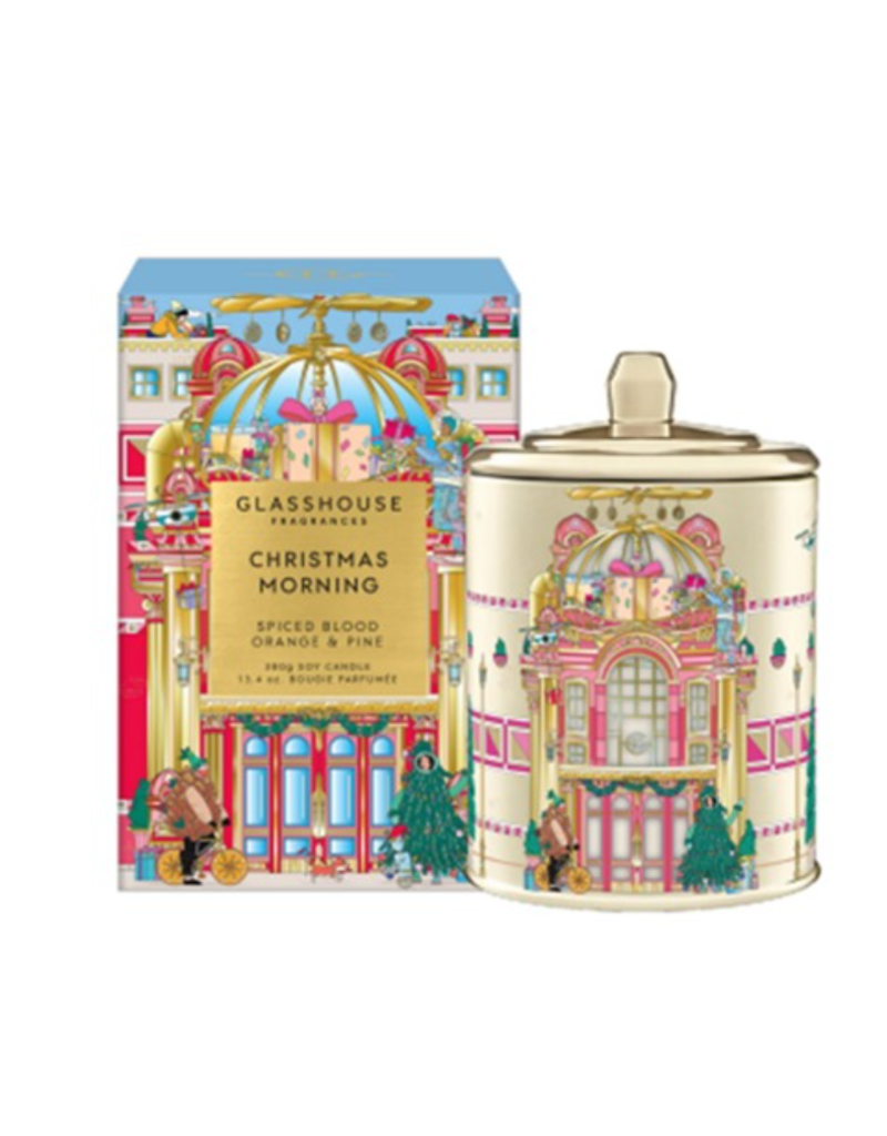 GLASSHOUSE FRAGRANCES CHRISTMAS MORNING 13.4 oz. Triple Scented Candle