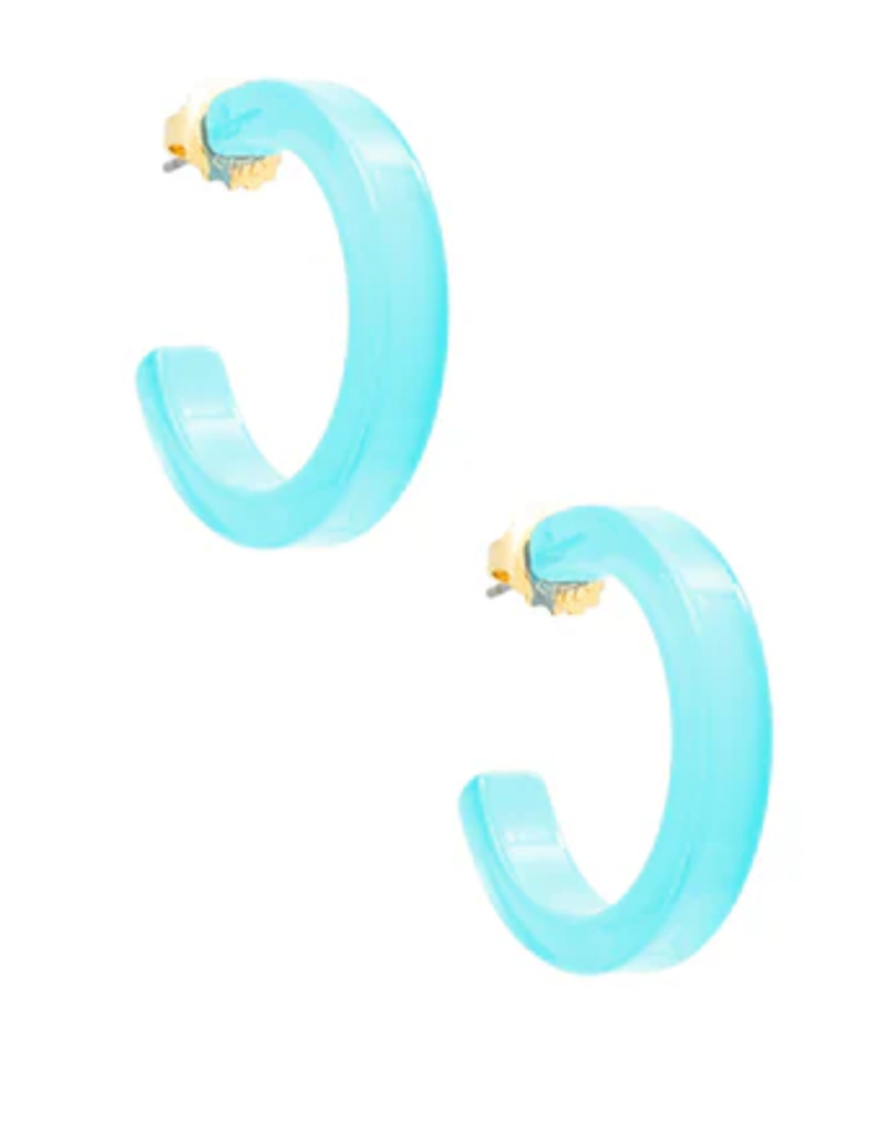 ZENZII DAPHNE SMALL RESIN OPEN HOOP EARRINGS