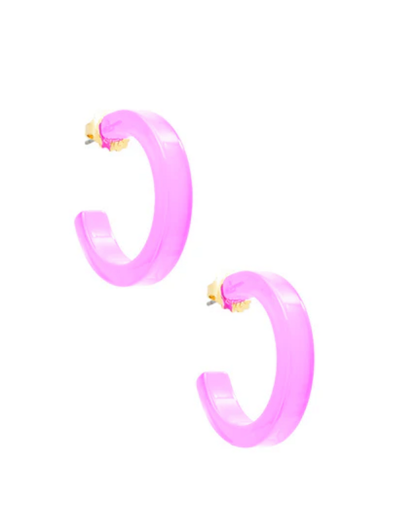 ZENZII DAPHNE SMALL RESIN OPEN HOOP EARRINGS