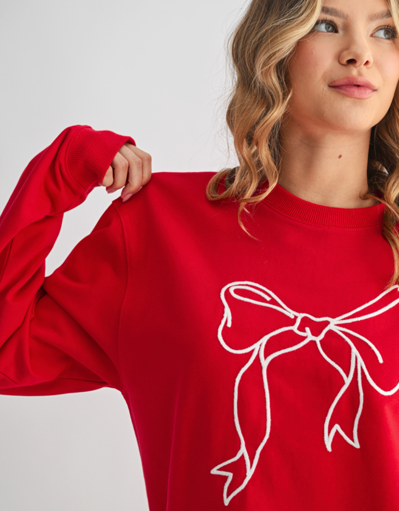 BEAUX KNIT SWEATSHIRT-RED