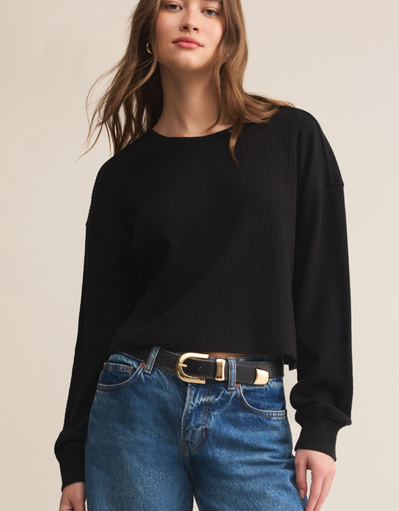 Z SUPPLY ANGEL MINI THERMAL TOP-BLACK