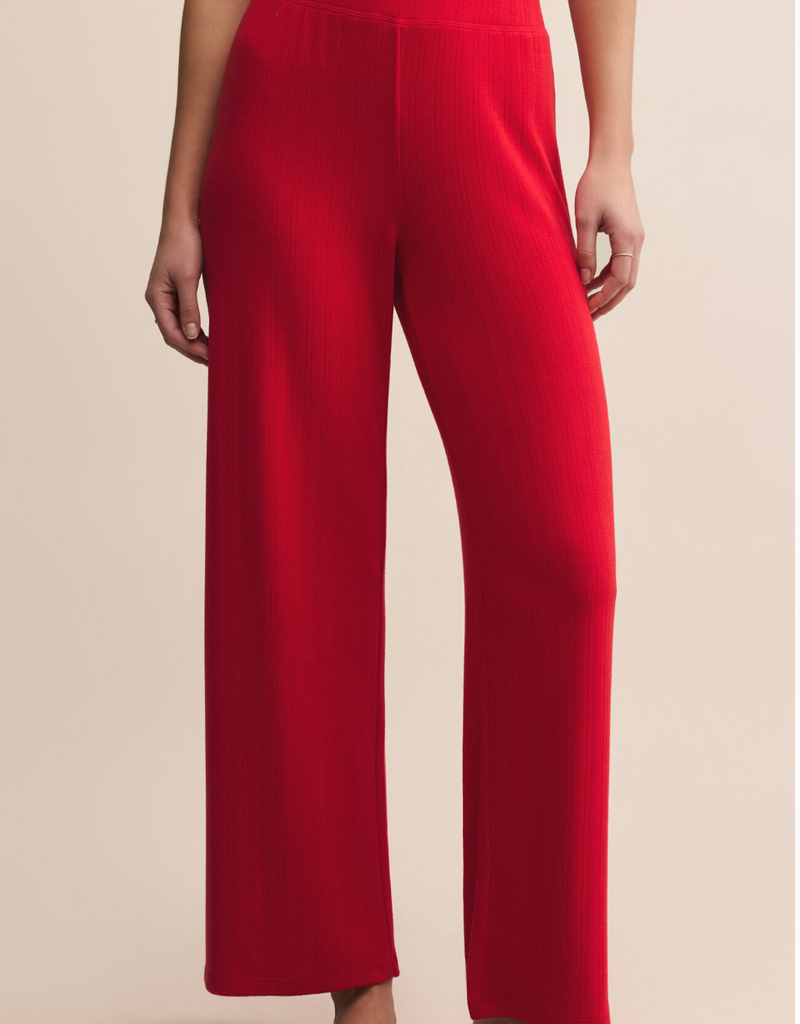 Z SUPPLY LUXE POINTELLE PANT-FESTIVE RED