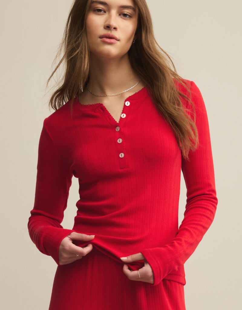 Z SUPPLY HOLLY POINTELLE LS TOP