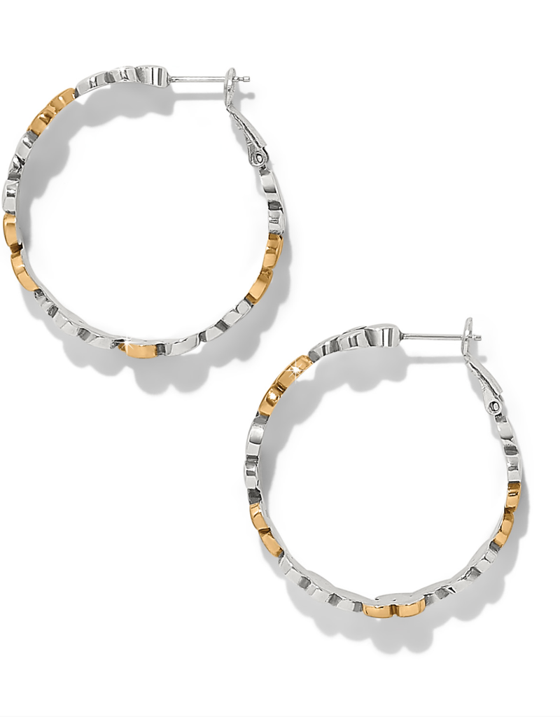 BRIGHTON PEBBLE EDGE LARGE HOOP EARRINGS