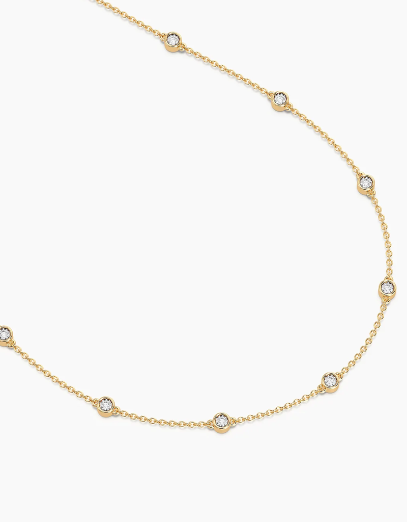 ELLA STEIN DOT TO DOT CHAIN NECKLACE .03 CT