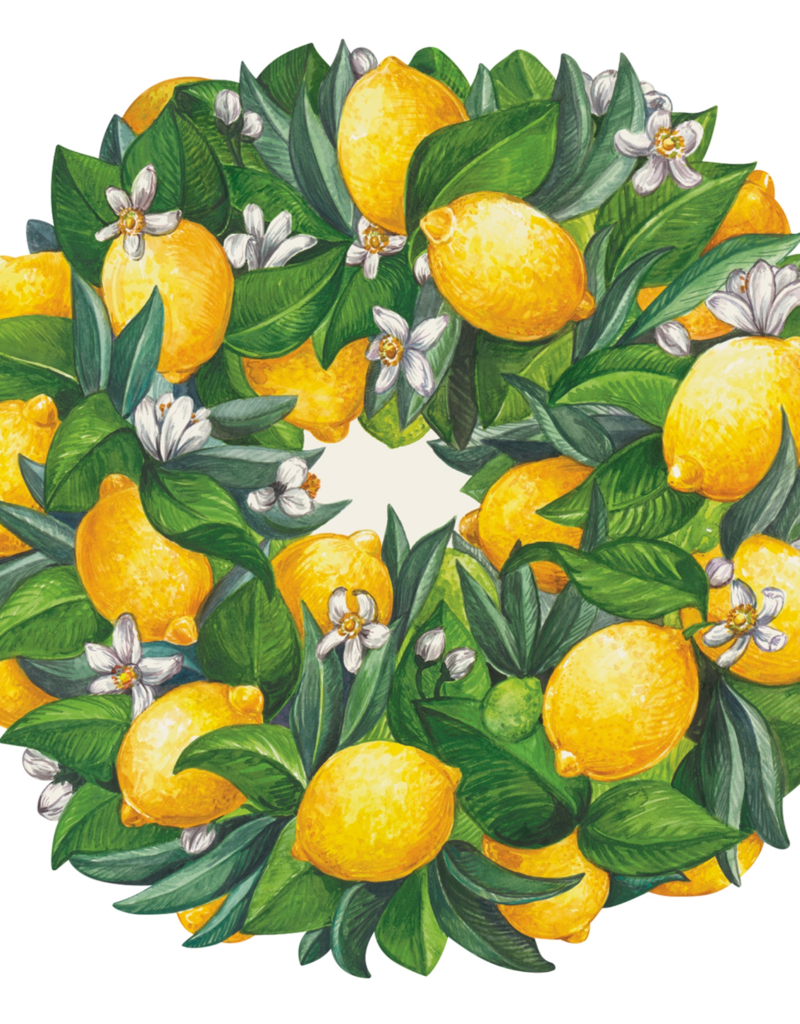 HESTER & COOK DIE CUT LEMON WREATH PLACEMATS