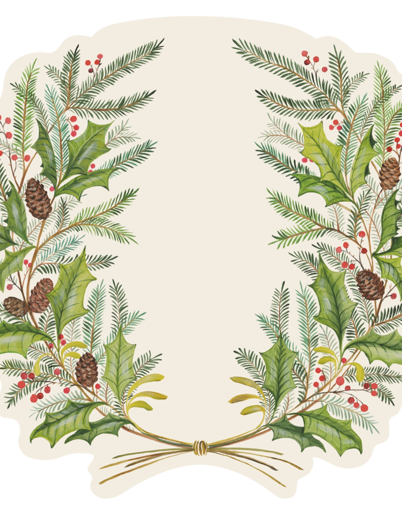 HESTER & COOK DIE CUT CHRISTMAS SPRIGS PLACEMATS