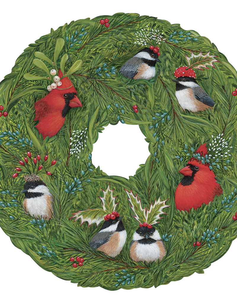 HESTER & COOK DIE CUT WINTER SONGBIRDS PLACEMATS