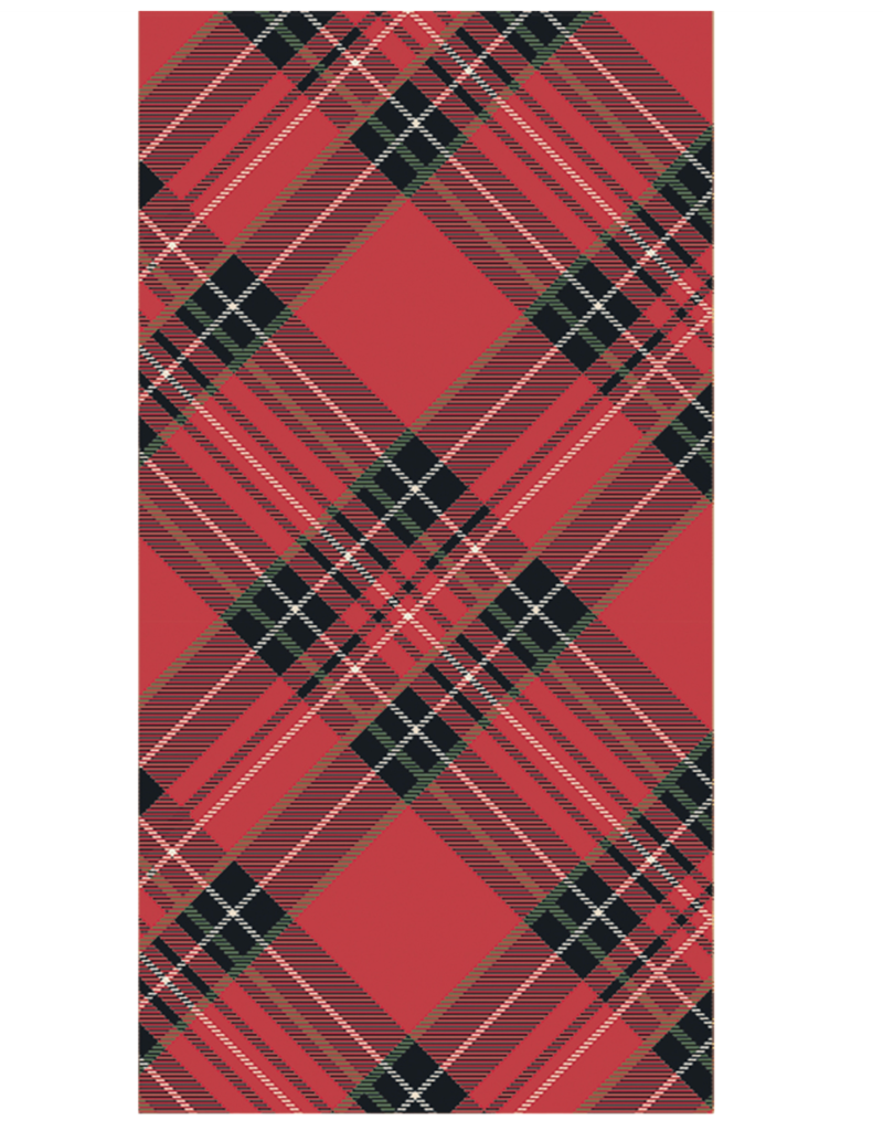 HESTER & COOK RED PLAID GUEST NAPKINS