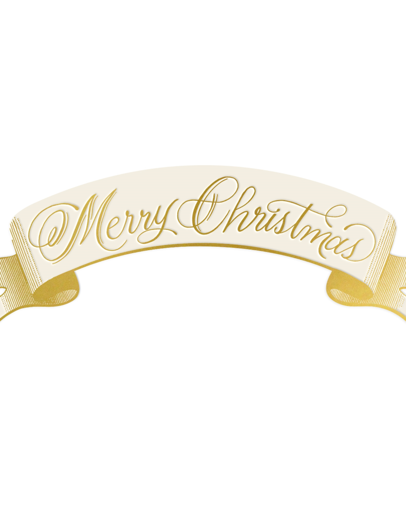 HESTER & COOK MERRY CHRISTMAS BANNER TABLE ACCENT