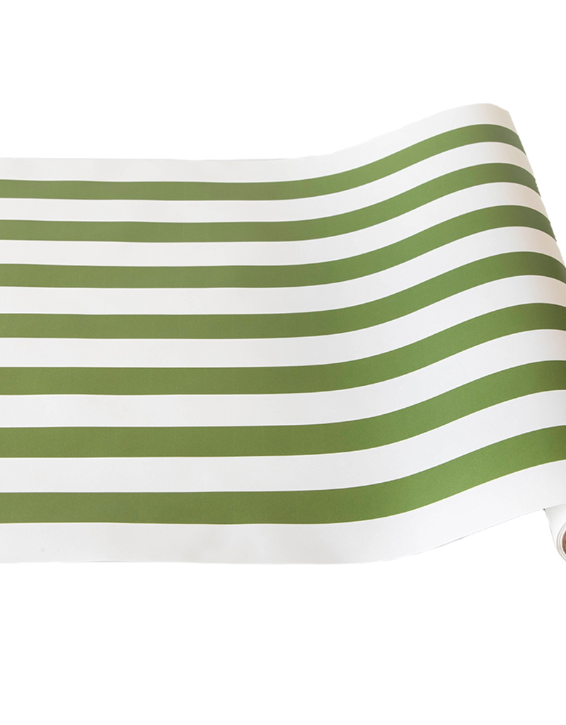 HESTER & COOK MOSS CLASSIC STRIPE TABLE RUNNER 20" X 25'
