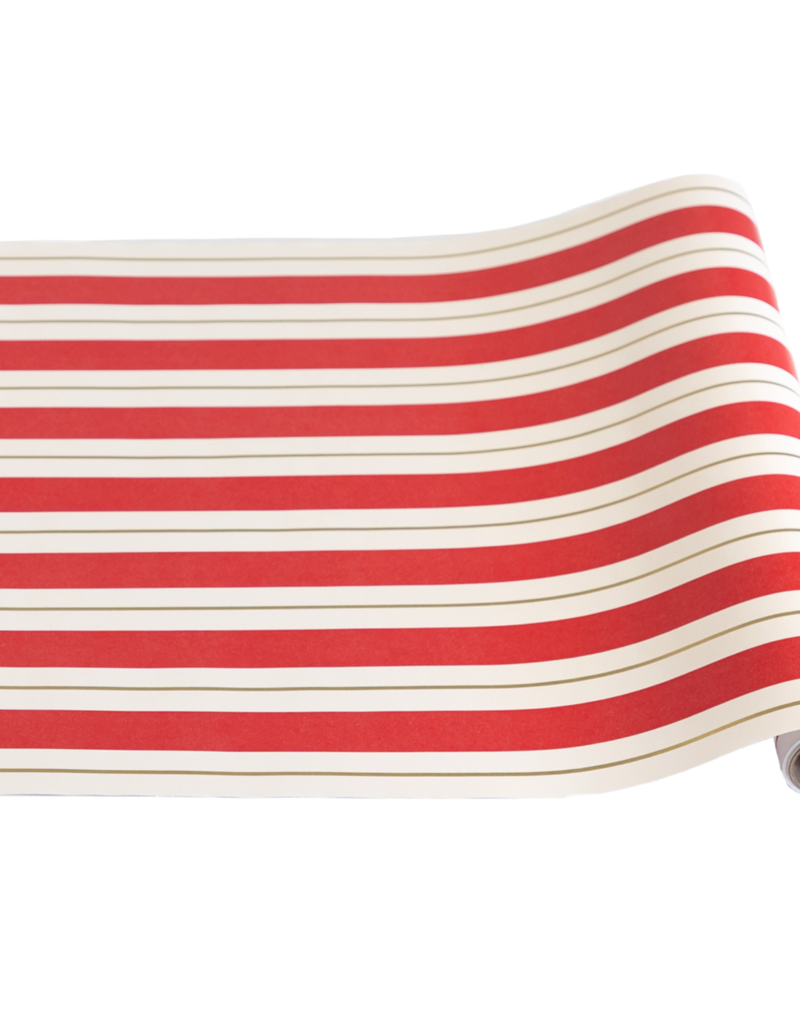 HESTER & COOK RED & GOLD AWNING STRIPE RUNNER 20" X 25'