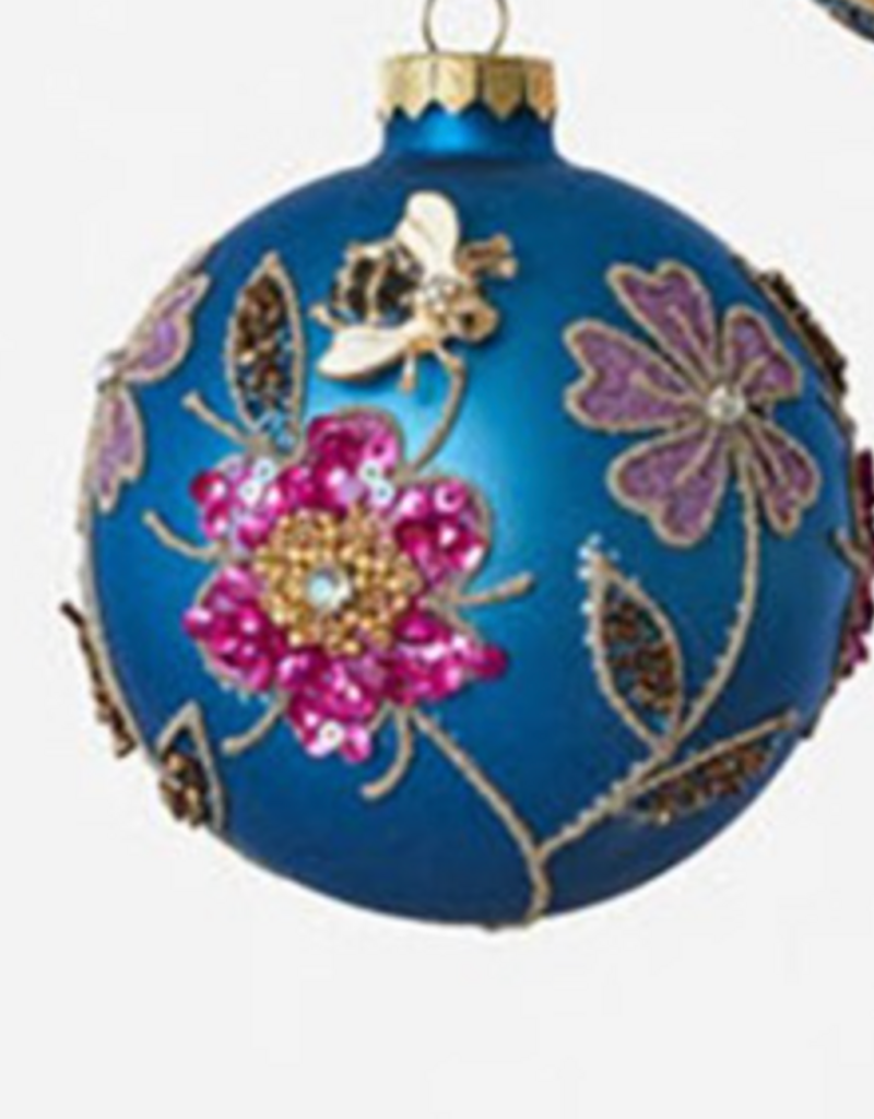 ONE HUNDRED 80 DEGREES SEQUIN FLORAL BALL ORNAMENTS
