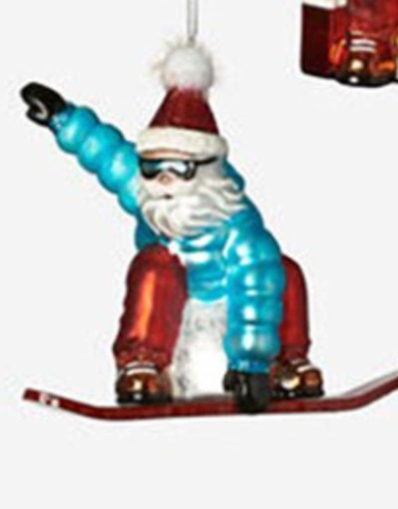 ONE HUNDRED 80 DEGREES SANTA SKIER ORNAMENT