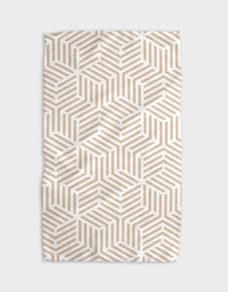 GEOMETRY STACKED CUBES TEA TOWEL