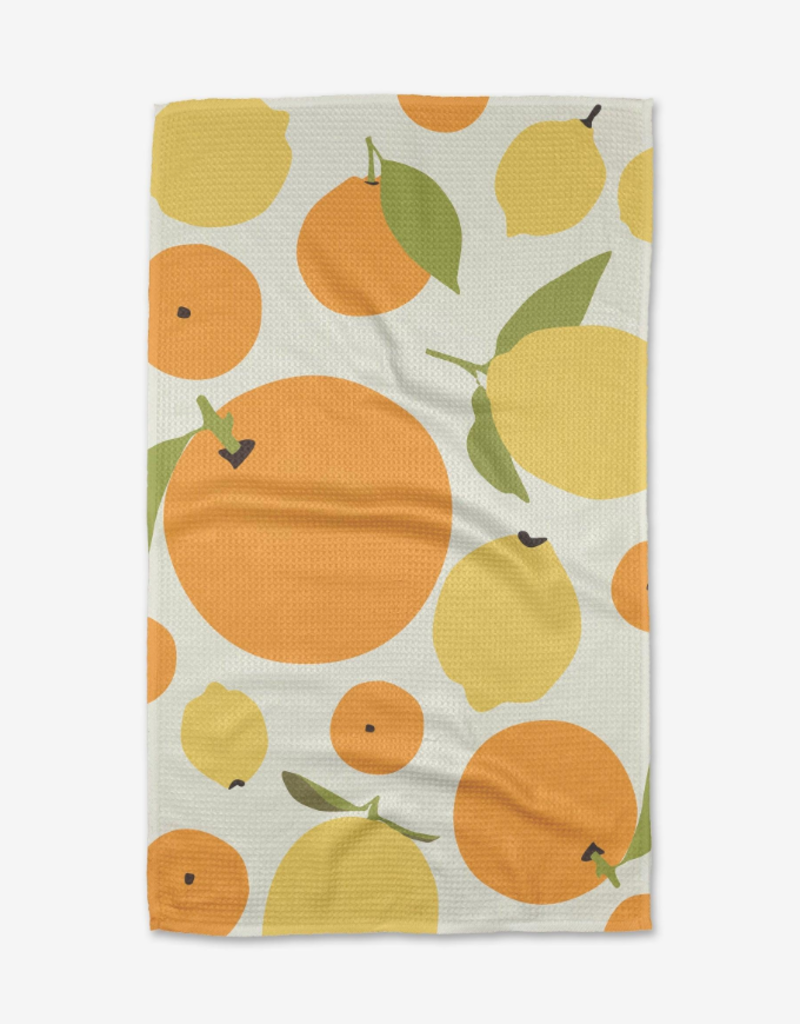 GEOMETRY SUNNY LEMONS AND ORANGES TEA TOWEL