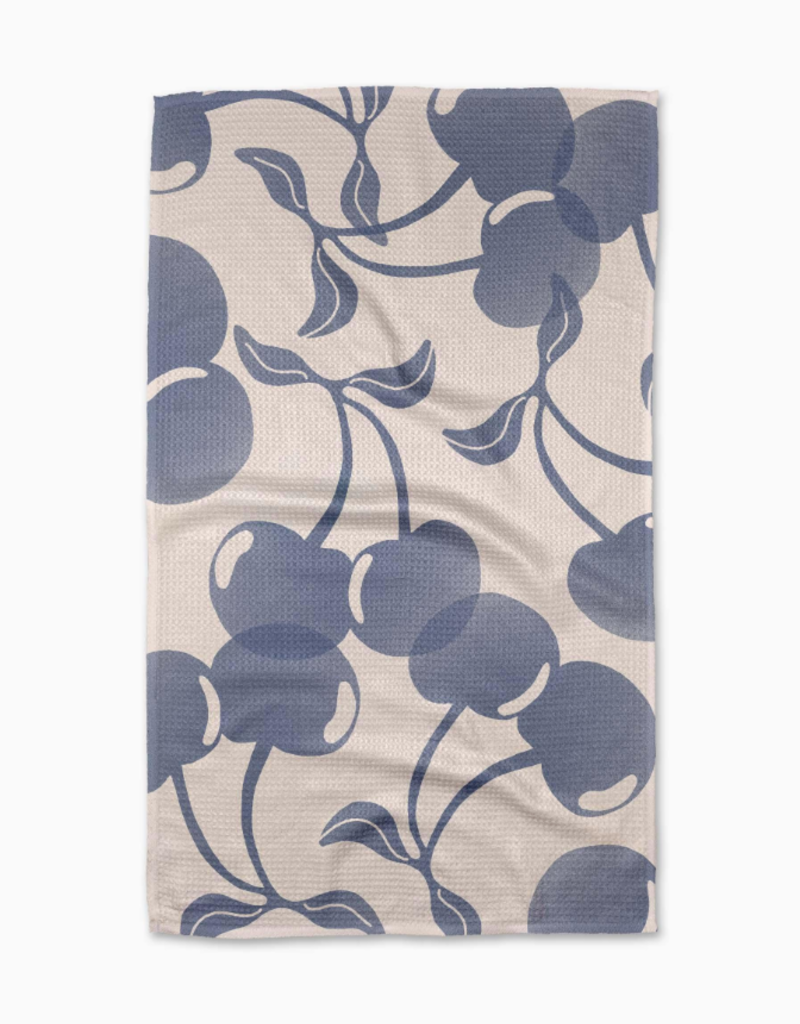 GEOMETRY BLUE CHERRY TEA TOWEL