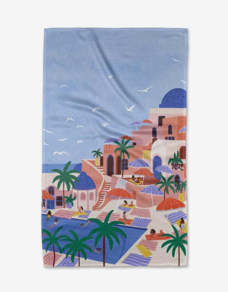 GEOMETRY SUMMER VACATION TEA TOWEL