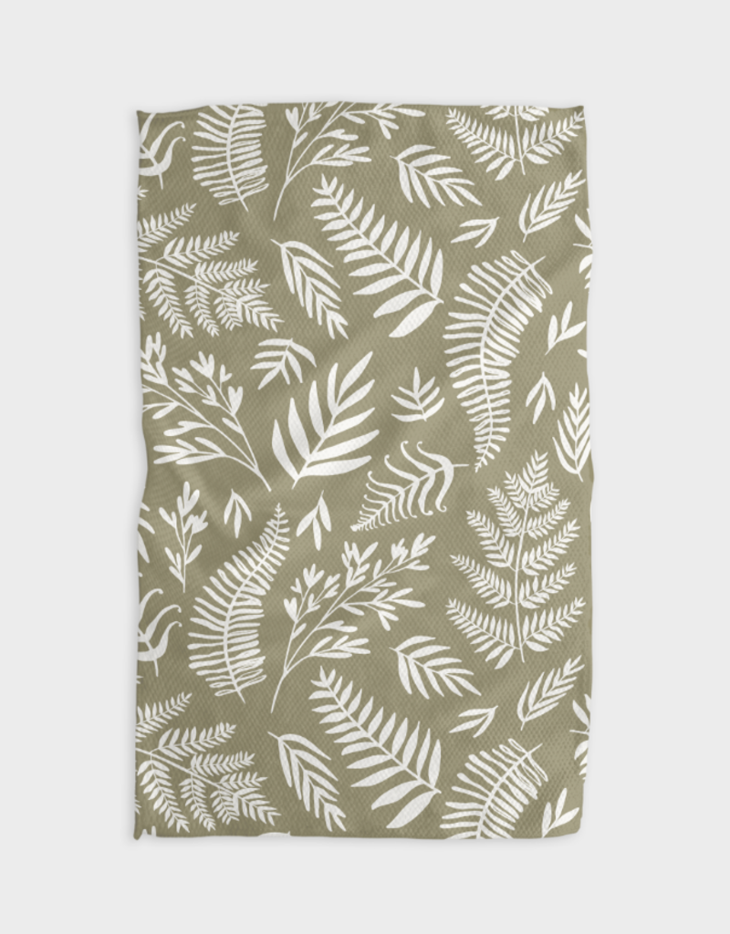 GEOMETRY OLIVE KITCHEN TEA TOWEL